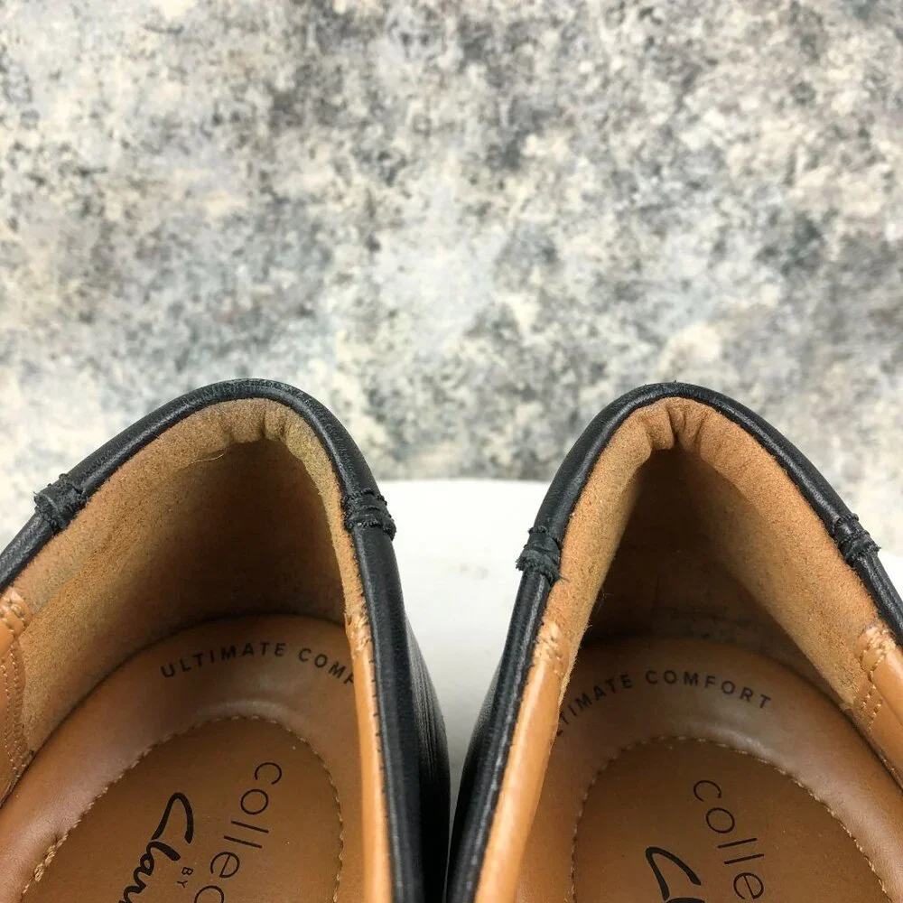 Clarks Men's Size 8.5M Collection Tilden Plain Black Ultimate Comfort Oxfords